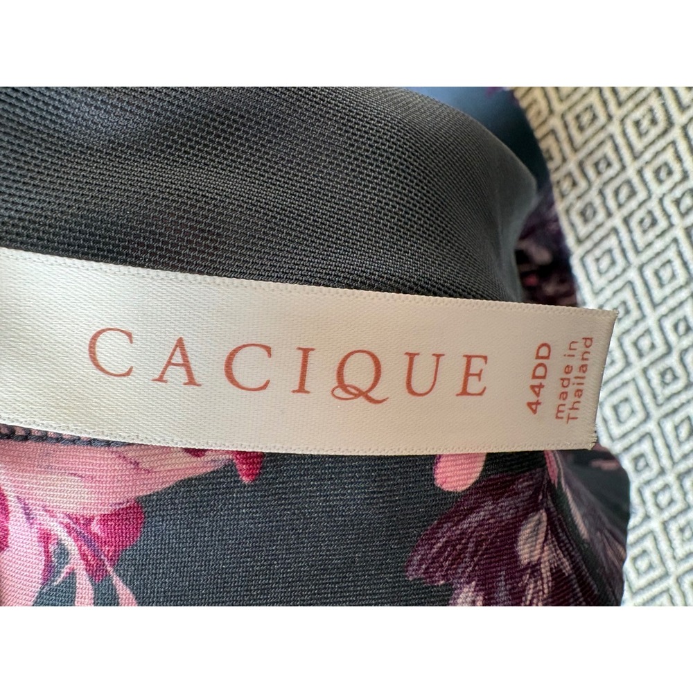 Cacique Full Coverage Bra Purple Pink Floral Print 44DD Navy Blue - Picture 3 of 3